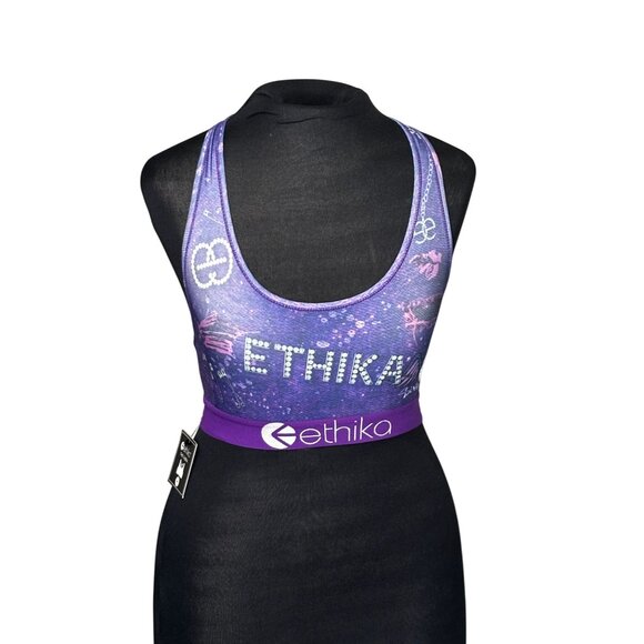 Set Of 2 Ethika Eucci Bling Sports Bras Size M Multicolor Racerback Stylish - Picture 6 of 9
